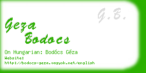geza bodocs business card